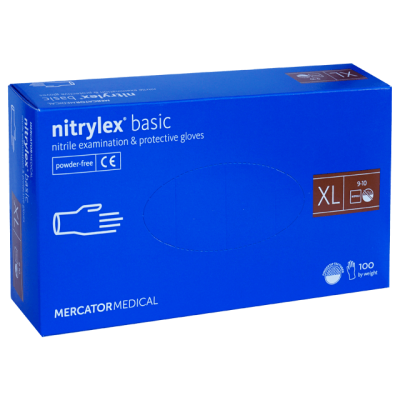 Manusi nitril nepudrate XL 100 buc albastre medicale Mercator Nitrylex Basic